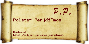 Polster Perjámos névjegykártya
